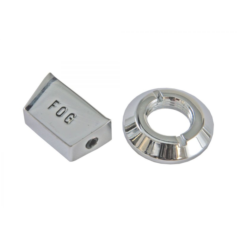 FORD MUSTANG 1965-1967 BOUTON ET CERCLAGE D INTERRUPTEUR CHROME FEUX DE CALANDRE fog lamp switch knob and bezel SCOTT DRAKE C5ZZ