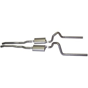 57.1mm (2.25 pouces) FORD MUSTANG 1964-1969 V8 LIGNE ECHAPPEMENT AVEC SILENCIEUX MARQUE TURBO 2.25 POUCES SANS H PIPE Exhaust tu