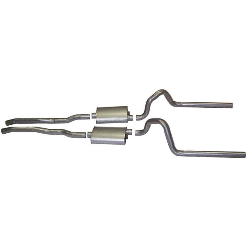 57.1mm (2.25 pouces) FORD MUSTANG 1964-1969 V8 LIGNE ECHAPPEMENT AVEC SILENCIEUX MARQUE TURBO 2.25 POUCES SANS H PIPE Exhaust tu