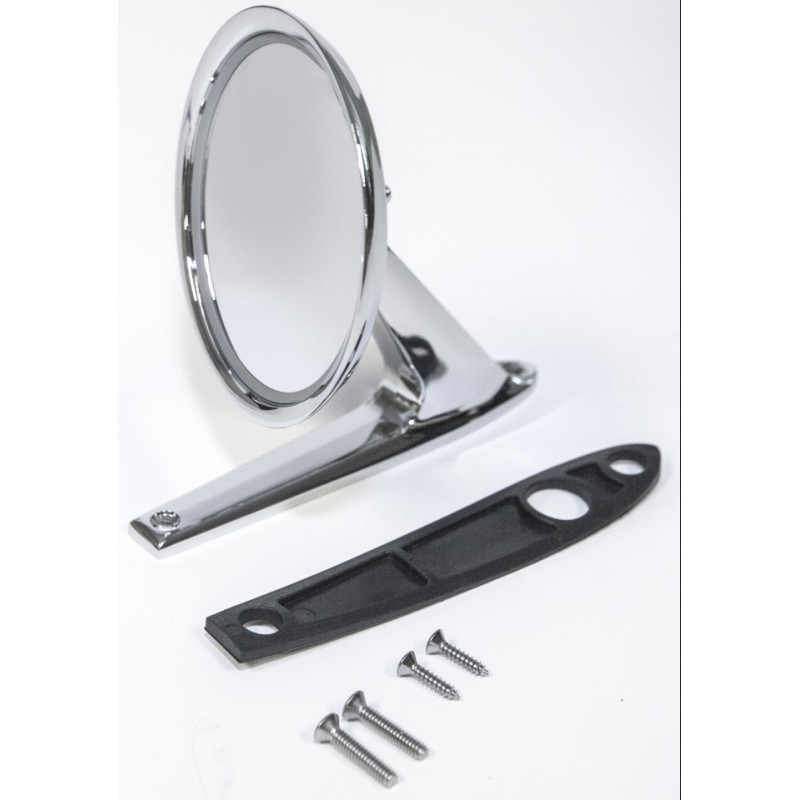 FORD MUSTANG 1967-1968 RETROVISEUR FIN ROND GAUCHE CONDUCTEUR Show quality custom long base mirror SCOTT DRAKE C3RZ-17696-LB