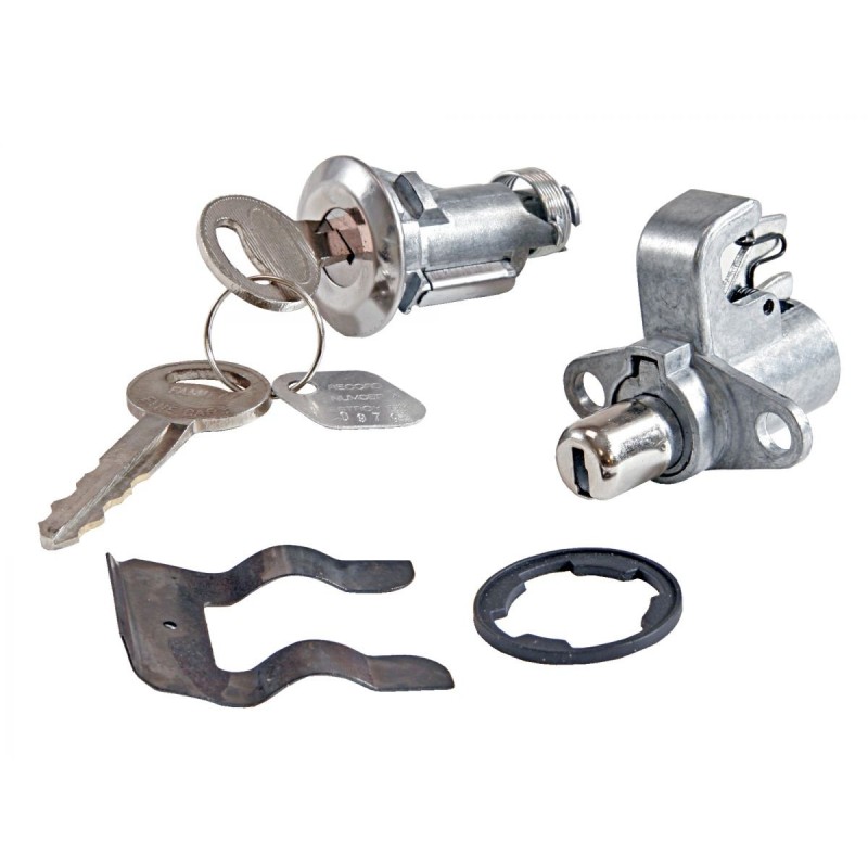 FORD MUSTANG 1969-1970 KIT DE BARILLET SERRURE POUR BOITE A GANTS ET COFFRE Glove box and trunk lock set SCOTT DRAKE C9ZZ-650607