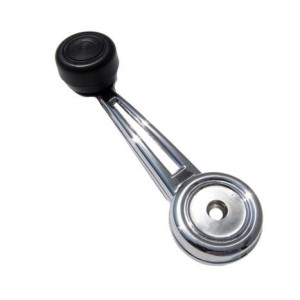 FORD MUSTANG 1968-1970 POIGNEE DE LEVE VITRE FENETRE AVANT CHROME AVEC BOUTON NOIR window handle assembly with black knob SCOTT