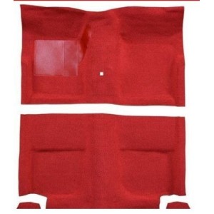 FORD MUSTANG 1965-1968 FASTBACK KIT COMPLET DE MOQUETTE AVANT + ARRIERE ROUGE BORDEAUX AVEC TROU LEVIER VITESSE Molded carpet ki