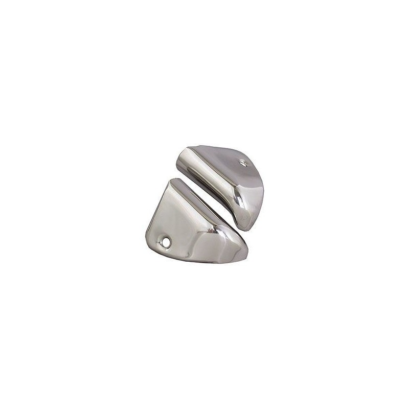 FORD MUSTANG 1965-1968 PAIRE D ANGLE CHROME DE PANNEAUX LATERAUX quarter panel trim caps SCOTT DRAKE C5ZZ-6531490-1