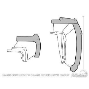 FORD MUSTANG 1967-1968 KIT DE JOINT ET AGRAPHES POUR PAROITS ANTI PROJECTIONS Front Fender Splash Shield Kit SCOTT DRAKE C7ZZ-16