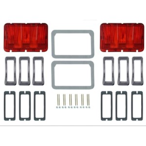 FORD MUSTANG 1967 KIT DE FEUX ARRIÈRE COMPLET LICENCE FORD Concours Tail Lamp Bezel and lens Master kit SCOTT DRAKE KIT-ELC-5-DL