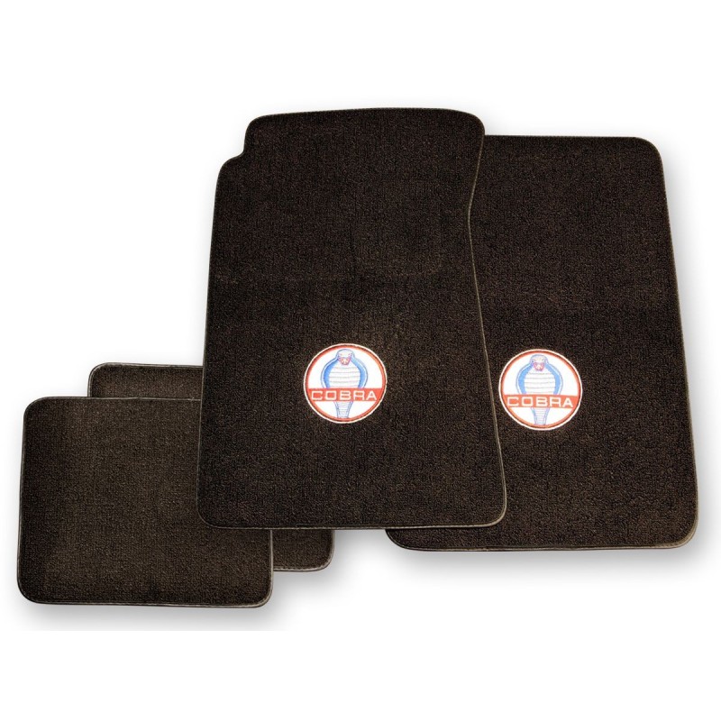 FORD MUSTANG 1964-1973 SET DE TAPIS AVEC LOGO CLASSIC COBRA Floor mats set with classic cobra logo black SCOTT DRAKE ACC-FM-COBR