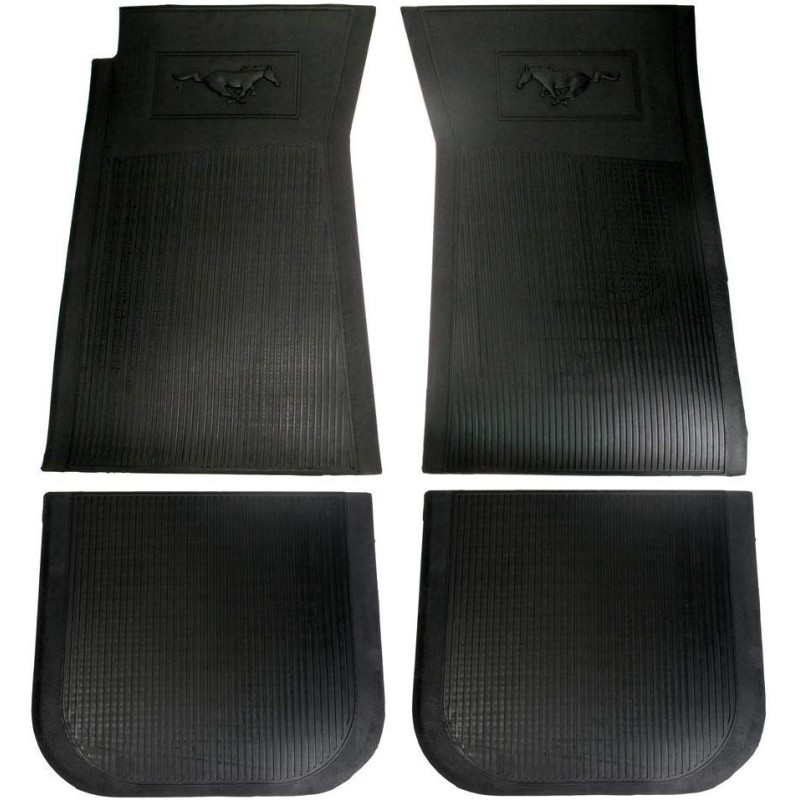FORD MUSTANG 1964-1973 TAPIS D INTERIEUR PONY NOIR OFFICIEL LICENCE FORD pony floor mats black 4 pieces Official Ford SCOTT DRAK