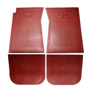 FORD MUSTANG 1964-1973 TAPIS D INTERIEUR PONY ROUGE FONCE OFFICIEL FORD pony floor mats dark red 4 pieces Official Ford SCOTT DR