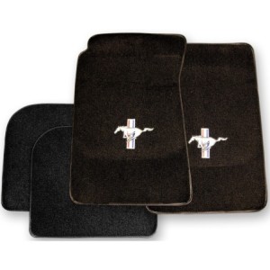 FORD MUSTANG 1964-1973 COUPE FASTBACK KIT SET DE TAPIS DE SOL NOIR Custom full size carpet floor mats black SCOTT DRAKE ACC-FM-C