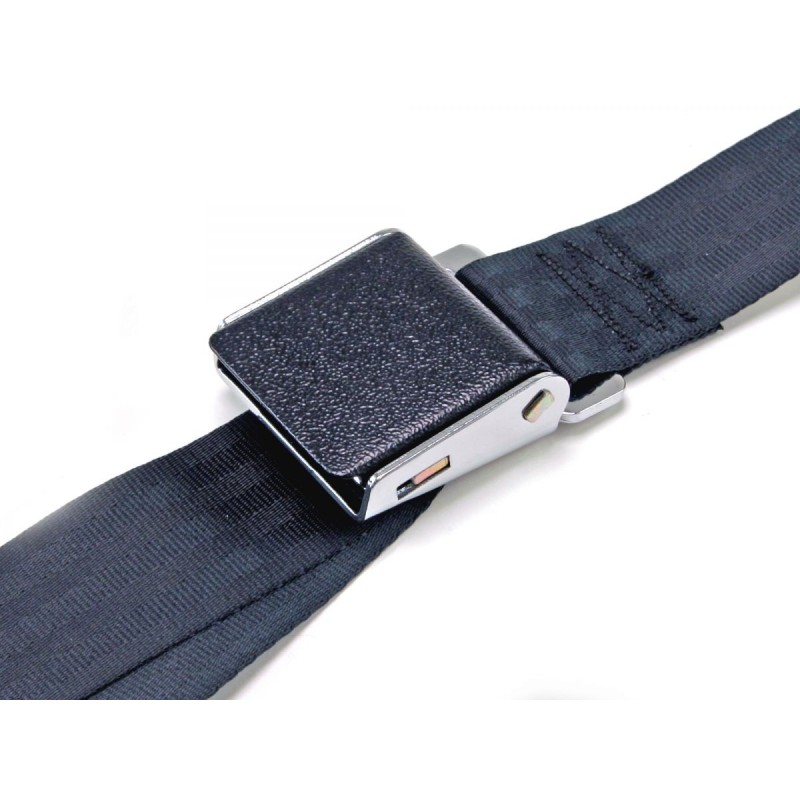 FORD MUSTANG 1964-1973 BOUCLE DE CEINTURE NOIR Black wrinkle seat belts SCOTT DRAKE SB-BK-DLX