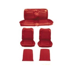 FORD MUSTANG 1964-1966 CABRIOLET CONVERTIBLE SET COMPLET DE HOUSSE COUVRE SIEGE STANDARD ROUGE VIF Full Set Upholstery Standard