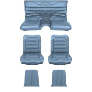 FORD MUSTANG 1965 FASTBACK SET COMPLET DE HOUSSE COUVRE SIEGE STANDARD BLEU BRILLANT Full Set Upholstery Standard Bright Blue SC