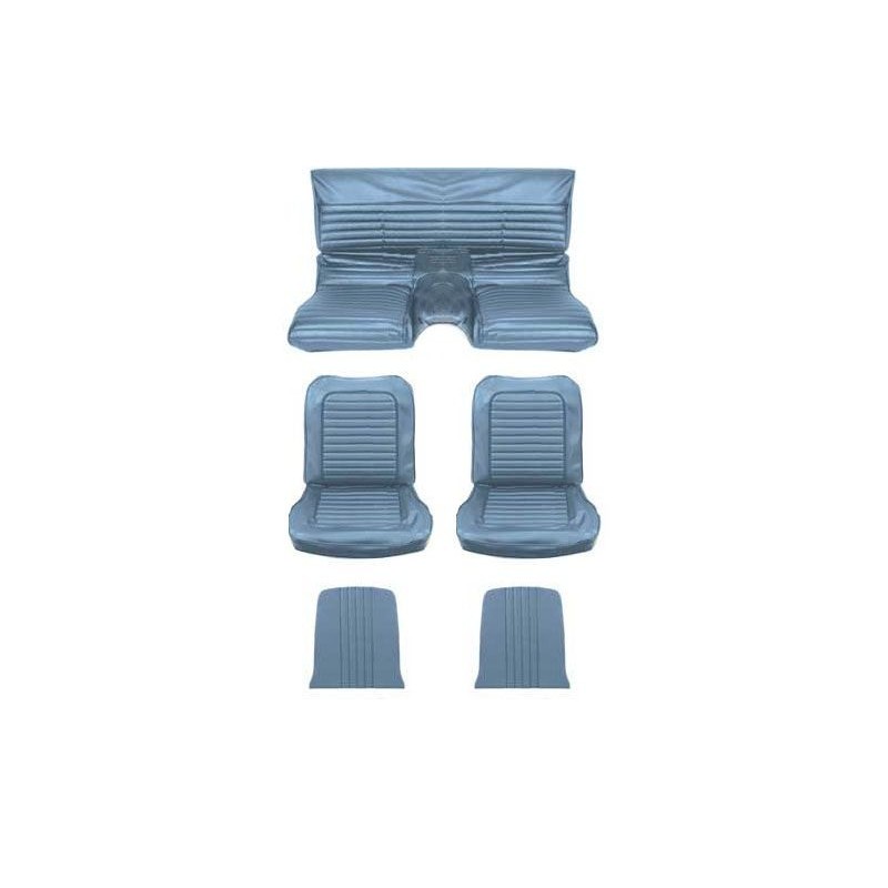 FORD MUSTANG 1965 FASTBACK SET COMPLET DE HOUSSE COUVRE SIEGE STANDARD BLEU BRILLANT Full Set Upholstery Standard Bright Blue SC