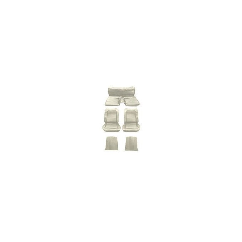FORD MUSTANG 1965 FASTBACK SET COMPLET DE HOUSSE COUVRE SIEGE STANDARD BLANC Full Set Upholstery Standard White SCOTT DRAKE 65FB