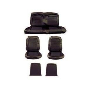 FORD MUSTANG 1966 CABRIOLET CONVERTIBLE SET COMPLET DE HOUSSE COUVRE SIEGE STANDARD NOIR Full Set Upholstery Standard Black SCOT