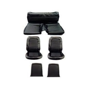 FORD MUSTANG 1966 FASTBACK SET COMPLET DE COUVRE SIEGE STANDARD NOIR Full Set Upholstery Standard Black SCOTT DRAKE 66FB-S-FULL