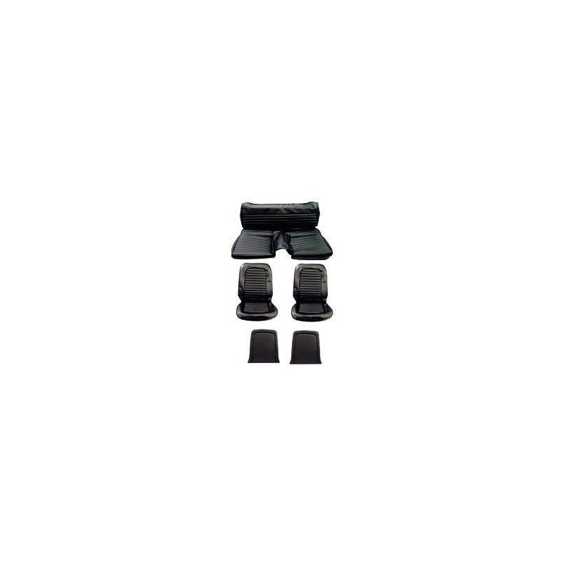 FORD MUSTANG 1966 FASTBACK SET COMPLET DE COUVRE SIEGE STANDARD NOIR Full Set Upholstery Standard Black SCOTT DRAKE 66FB-S-FULL