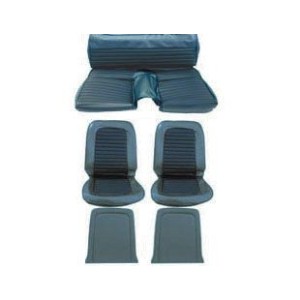 FORD MUSTANG 1966 FASTBACK SET COMPLET DE COUVRE SIEGE STANDARD BLEU Full Set Upholstery Standard Blue SCOTT DRAKE 66FB-S-FULL-B