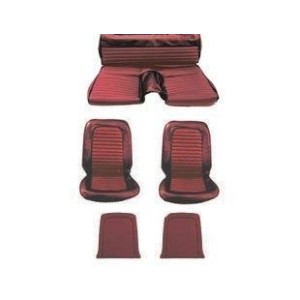 FORD MUSTANG 1966 FASTBACK SET COMPLET DE COUVRE SIEGE STANDARD ROUGE FONCE Full Set Upholstery Standard Dark red SCOTT DRAKE 66