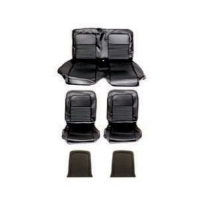 FORD MUSTANG 1967 CABRIOLET CONVERTIBLE SET COMPLET DE COUVRE SIEGE STANDARD NOIR Full Set Upholstery Standard Black SCOTT DRAKE