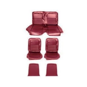 FORD MUSTANG 1967 CABRIOLET CONVERTIBLE SET COMPLET DE COUVRE SIEGE STANDARD ROUGE FONCE Full Set Upholstery Standard Dark red S