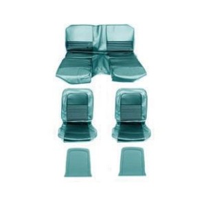 FORD MUSTANG 1967 FASTBACK SET COMPLET DE COUVRE SIEGE STANDARD BLEU TURQUOISE Full Set Upholstery Standard Aqua SCOTT DRAKE 67F