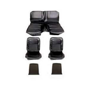 FORD MUSTANG 1967 FASTBACK SET COMPLET DE COUVRE SIEGE STANDARD NOIR Full Set Upholstery Standard Black SCOTT DRAKE 67FB-S-FULL