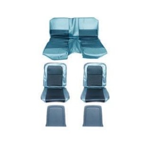 FORD MUSTANG 1967 FASTBACK SET COMPLET DE COUVRE SIEGE STANDARD BLEU Full Set Upholstery Standard Blue SCOTT DRAKE 67FB-S-FULL-B
