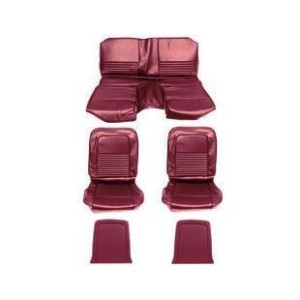 FORD MUSTANG 1967 FASTBACK SET COMPLET DE COUVRE SIEGE STANDARD ROUGE AVANT ET ARRIERE Full Set Upholstery Standard red 68148