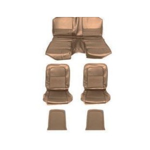 FORD MUSTANG 1967 FASTBACK SET COMPLET DE COUVRE SIEGE STANDARD MARRON CAMEL Full Set Upholstery Standard Saddle SCOTT DRAKE 67F