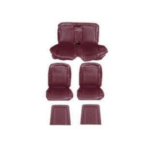 FORD MUSTANG 1968 COUPE SET COMPLET DE COUVRE SIEGE STANDARD ROUGE BORDEAUX Full Set Upholstery Standard Maroon SCOTT DRAKE 68CP