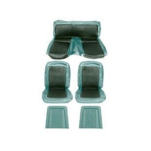 FORD MUSTANG 1968 FASTBACK SET COMPLET DE COUVRE SIEGE STANDARD BLEU TURQUOISE Full Set Upholstery Standard Aqua SCOTT DRAKE 68F
