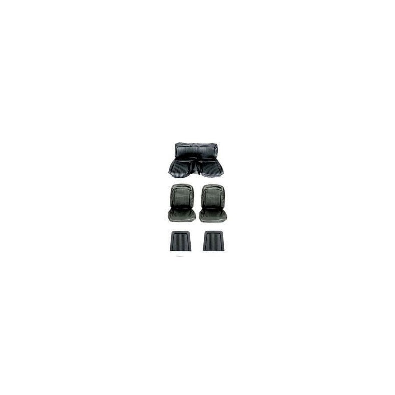 FORD MUSTANG 1968 FASTBACK SET COMPLET DE COUVRE SIEGE STANDARD NOIR Full Set Upholstery Standard Black SCOTT DRAKE 68FB-S-FULL