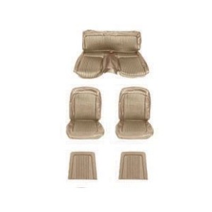 FORD MUSTANG 1968 FASTBACK SET COMPLET DE COUVRE SIEGE STANDARD MARRON CAMEL Full Set Upholstery Standard Saddle SCOTT DRAKE 68F