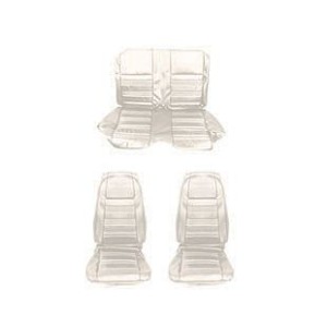 FORD MUSTANG 1970 COUPE SET COMPLET DE COUVRE SIEGE STANDARD BLANC Full Set Upholstery Standard White SCOTT DRAKE 70CP-S-FULL-WT