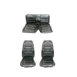FORD MUSTANG 1970 FASTBACK SET COMPLET DE COUVRE SIEGE STANDARD NOIR Full Set Upholstery Standard Black SCOTT DRAKE 70FB-S-FULL