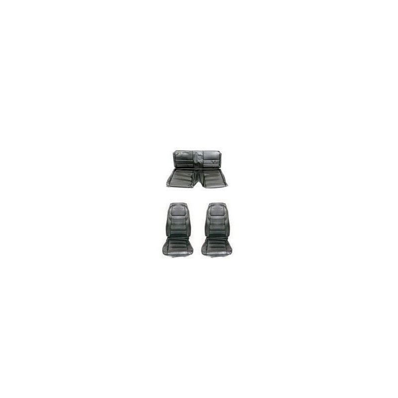 FORD MUSTANG 1970 FASTBACK SET COMPLET DE COUVRE SIEGE STANDARD NOIR Full Set Upholstery Standard Black SCOTT DRAKE 70FB-S-FULL