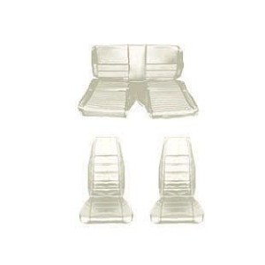 FORD MUSTANG 1970 FASTBACK SET COMPLET DE COUVRE SIEGE STANDARD BLANC Full Set Upholstery Standard White SCOTT DRAKE 71FB-S-FULL