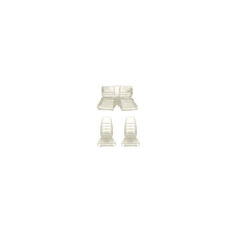 FORD MUSTANG 1970 FASTBACK SET COMPLET DE COUVRE SIEGE STANDARD BLANC Full Set Upholstery Standard White SCOTT DRAKE 71FB-S-FULL