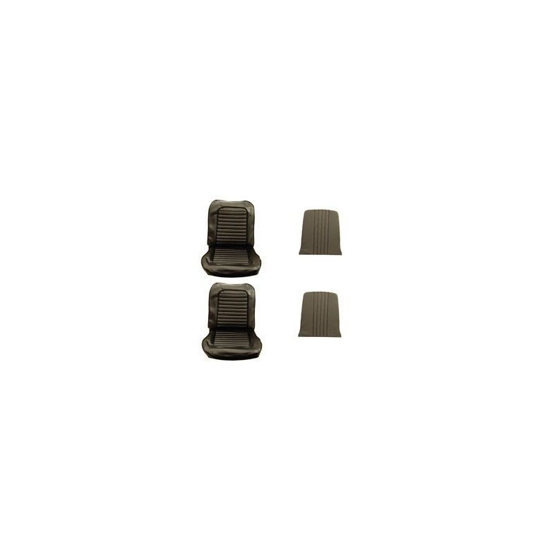 FORD MUSTANG 1964-1965 COUPE CABRIOLET FASTBACK PAIRE DE COUVRE SIEGE AVANT NOIR Front Seat Upholstery Black Pair SCOTT DRAKE 65