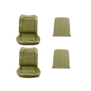 FORD MUSTANG 1964-1965 COUPE CABRIOLET FASTBACK PAIRE DE COUVRE SIEGE AVANT LIERRE DORE Front Seat Upholstery Ivy Gold Pair SCOT