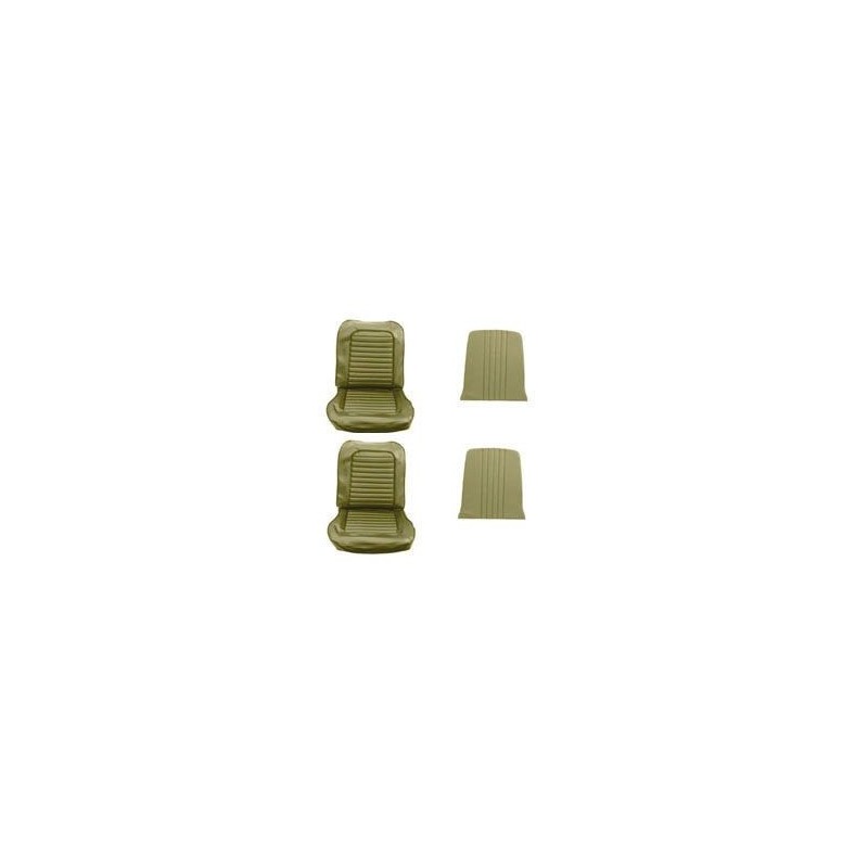 FORD MUSTANG 1964-1965 COUPE CABRIOLET FASTBACK PAIRE DE COUVRE SIEGE AVANT LIERRE DORE Front Seat Upholstery Ivy Gold Pair SCOT