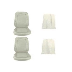 FORD MUSTANG 1964-1965 COUPE CABRIOLET FASTBACK PAIRE DE COUVRE SIEGE AVANT BLANC Front Seat Upholstery White Pair SCOTT DRAKE 6
