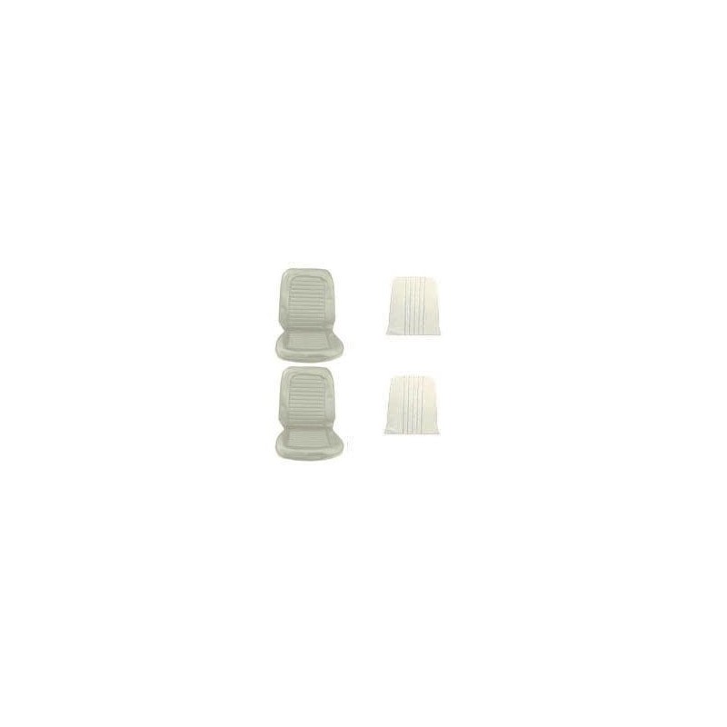 FORD MUSTANG 1964-1965 COUPE CABRIOLET FASTBACK PAIRE DE COUVRE SIEGE AVANT BLANC Front Seat Upholstery White Pair SCOTT DRAKE 6