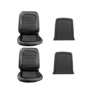 FORD MUSTANG 1966 COUPE CABRIOLET FASTBACK PAIRE DE COUVRE SIEGE AVANT NOIR Front Bucket Upholstery Black Pair SCOTT DRAKE 66-S