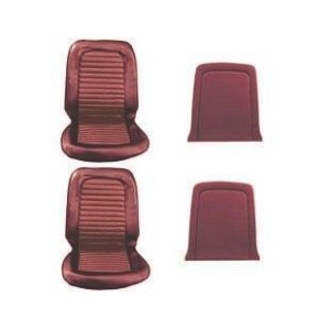 FORD MUSTANG 1966 COUPE CABRIOLET FASTBACK PAIRE DE COUVRE SIEGE AVANT ROUGE FONCE METALIQUE Front Bucket Upholstery Dark Red me