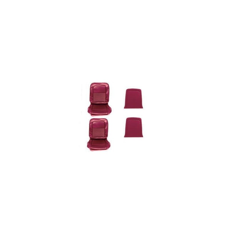 FORD MUSTANG 1969 COUPE CABRIOLET FASTBACK PAIRE DE COUVRE SIEGE AVANT ROUGE FONCE Front Bucket Upholstery Dark Red Pair SCOTT D