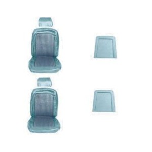 FORD MUSTANG 1969 COUPE CABRIOLET FASTBACK PAIRE DE COUVRE SIEGE AVANT BLEU CLAIR Front Bucket Upholstery Light Blue Pair SCOTT