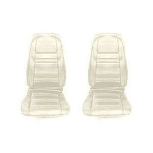 FORD MUSTANG 1970 COUPE CABRIOLET FASTBACK PAIRE DE COUVRE SIEGE AVANT BLANC Front Bucket Upholstery White Pair Font only SCOTT